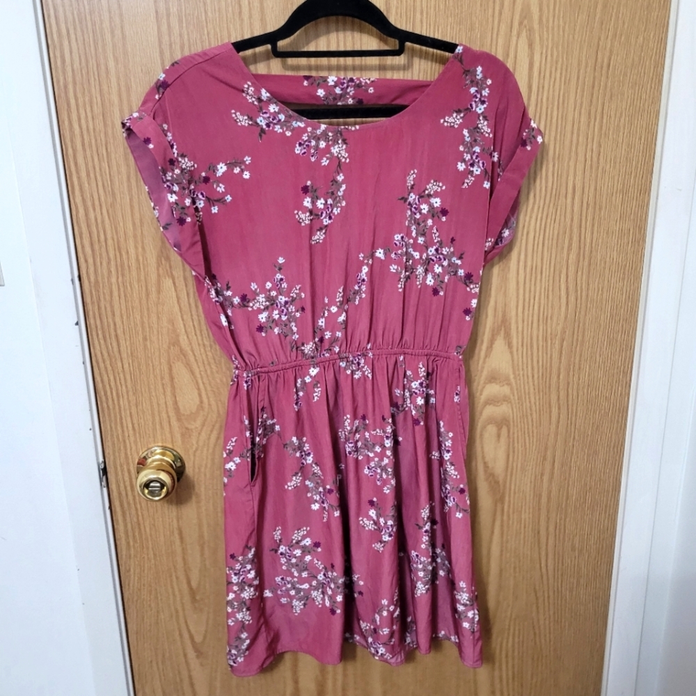 Pink Rose Vintage Dress with 2 Pockets
